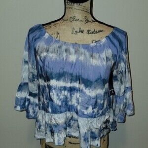 Michelle blue and white tie dye top